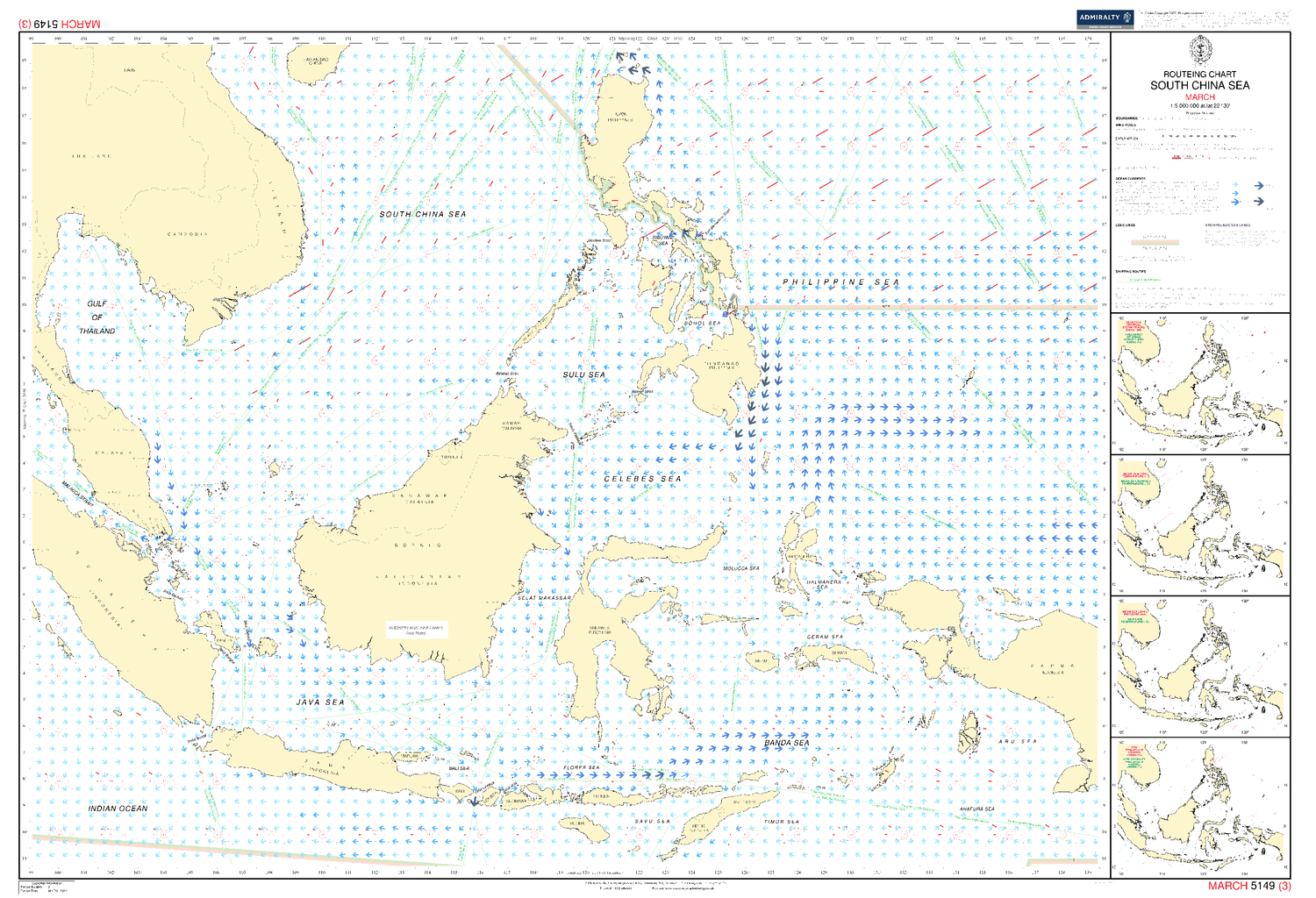 5141 Routering Chart British Admiralty Routeing Chart 5149: South China Sea - Amnautical