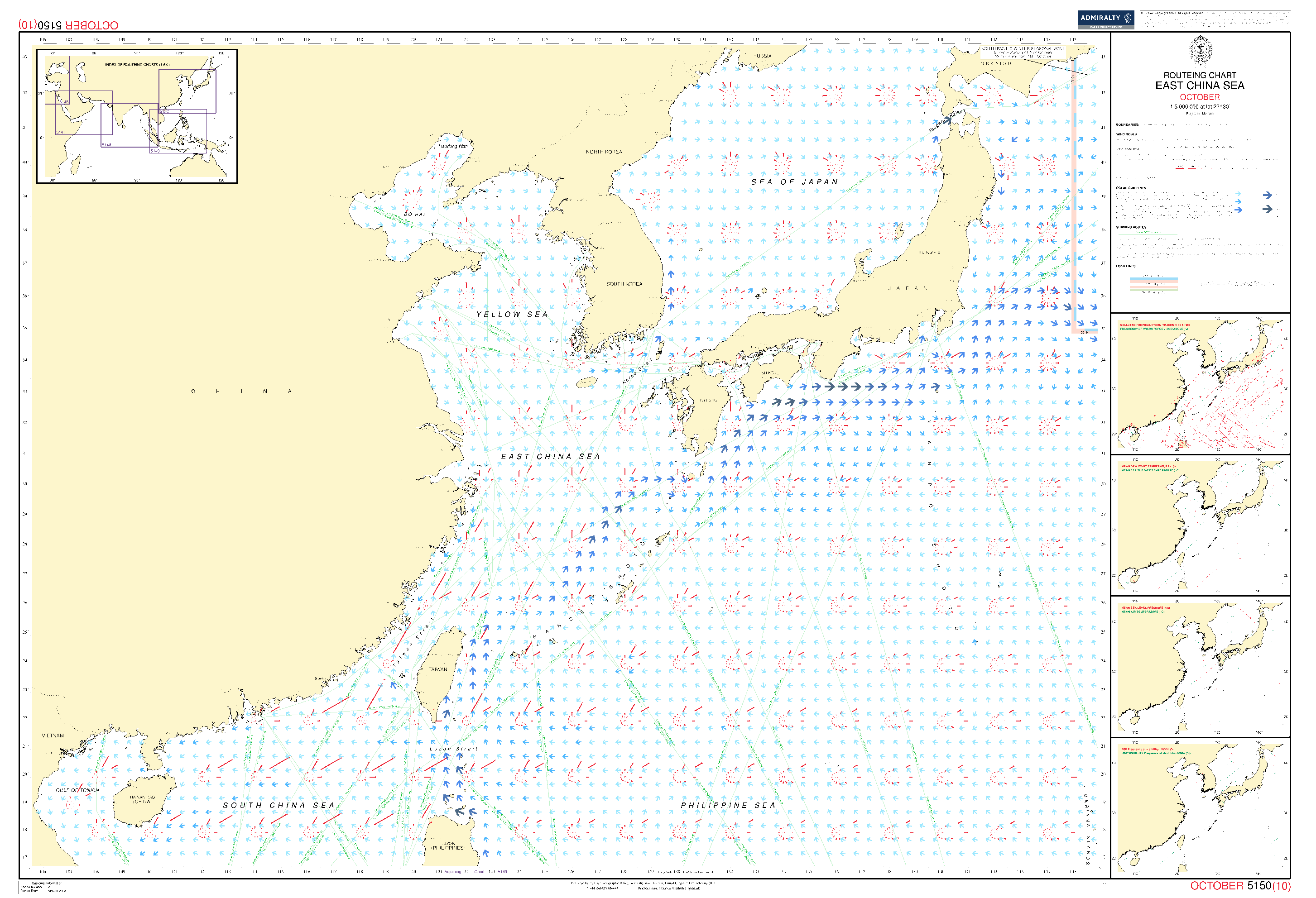 British Admiralty Routeing Chart 5150: East China Sea