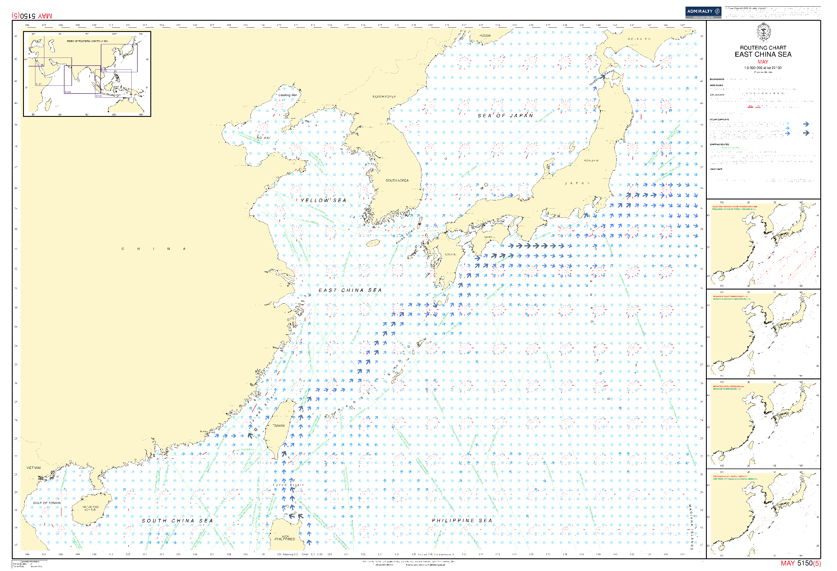 British Admiralty Routeing Chart 5150: East China Sea
