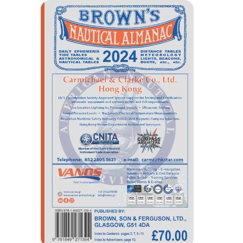 Brown's Nautical Almanac, 2022 Edition Browns Nautical Almanac