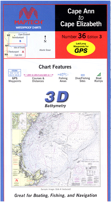 Cape Ann to Cape Elizabeth Waterproof Chart, 3rd Edition