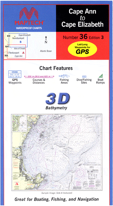 Cape Ann to Cape Elizabeth Waterproof Chart, 3rd Edition