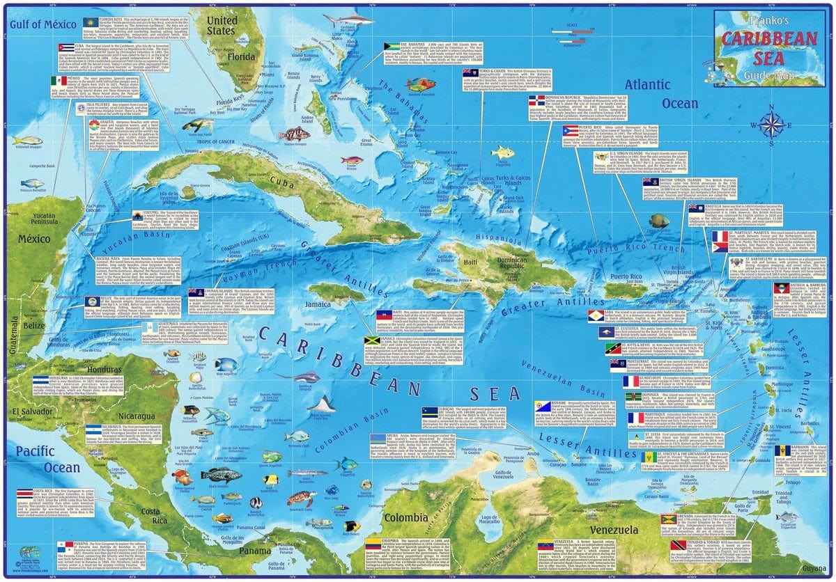 Caribbean Sea Guide Map