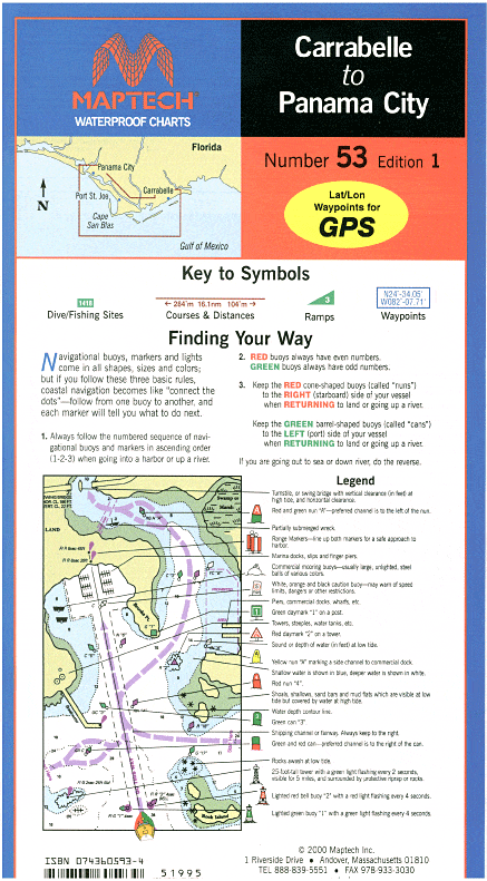 Carrabelle to Panama City Waterproof Chart, 1st Edition