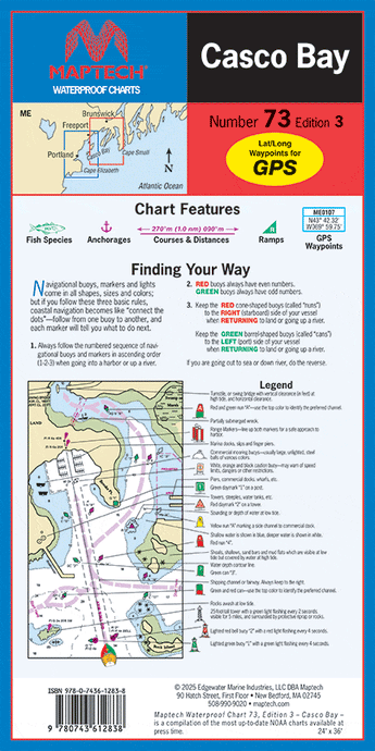 Casco Bay Waterproof Chart, 2nd Edition