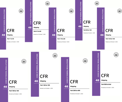 CFR Title 46 Complete Set: Parts 1-End – Shipping (Code of Federal Regulations), Revised as of October 1, 2025