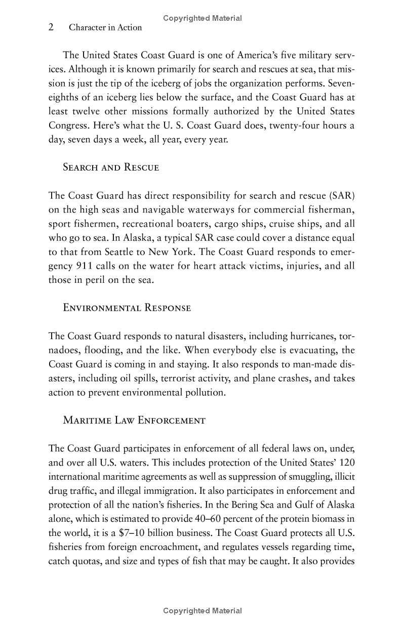 Character in Action: The Coast Guard in Action