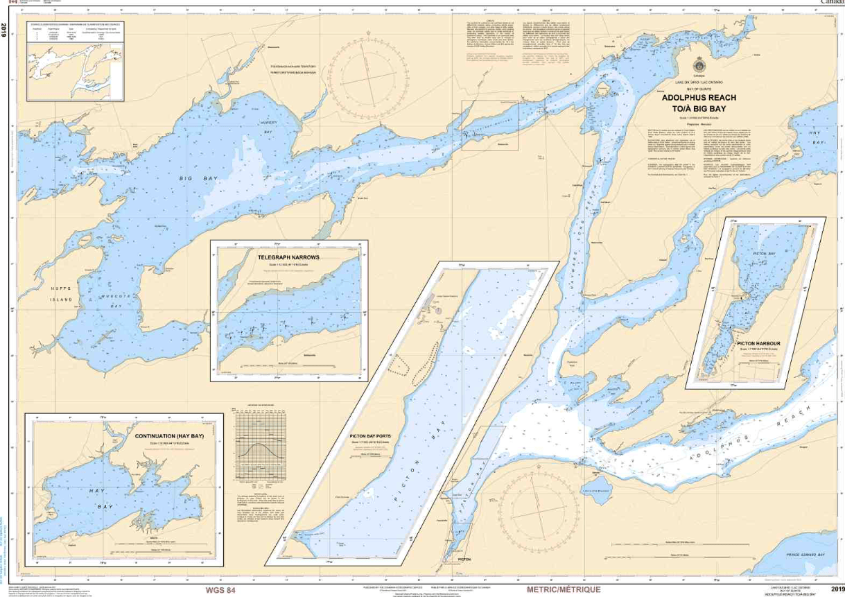 CHS Nautical Chart 2019: Adolphus Reach to/à Big Bay