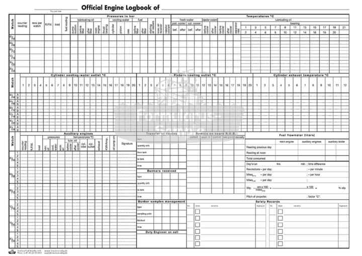 Cyprus Official Engine Log Book - Amnautical