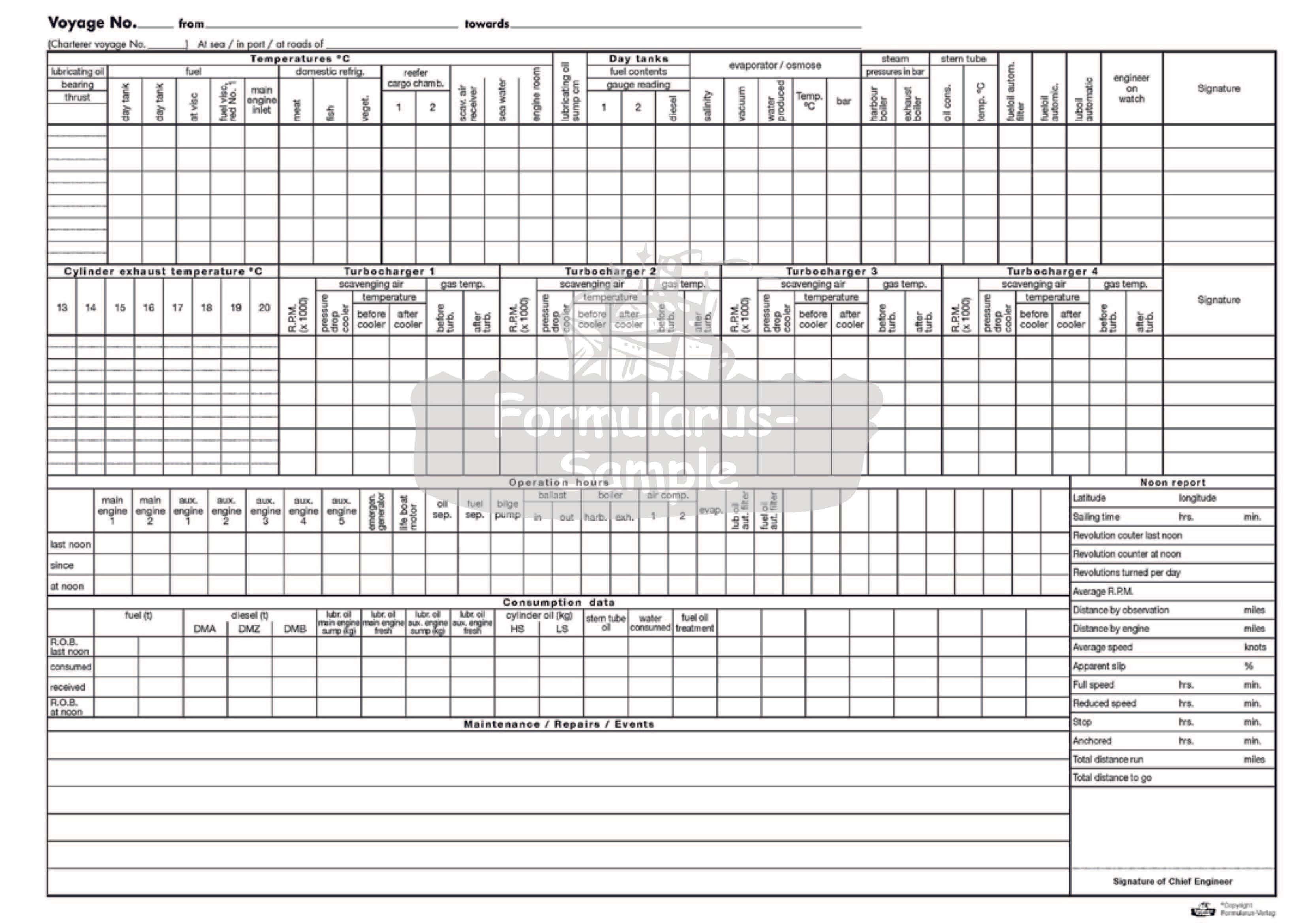 Cyprus Official Engine Log Book