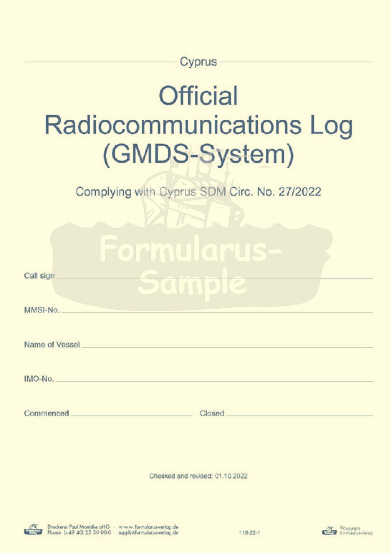 Cyprus Official Radiocommunications Log (GMDSS)