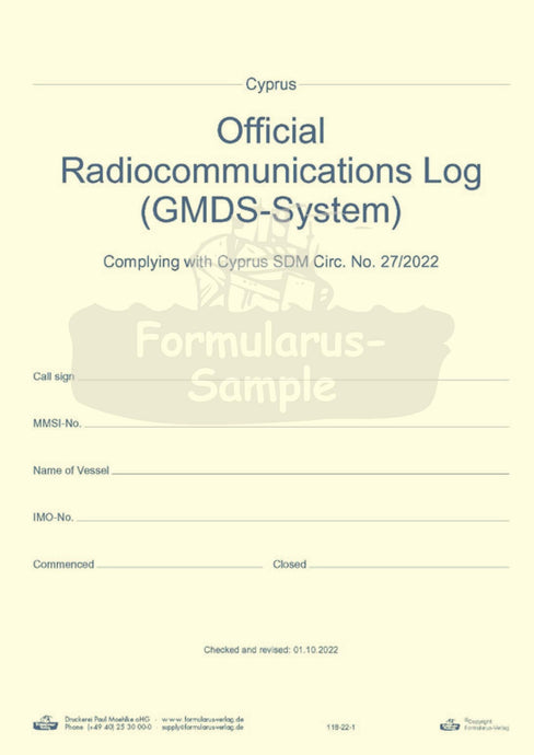 Cyprus Official Radiocommunications Log (GMDSS)