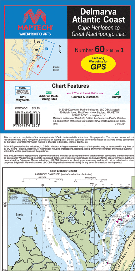 Delmarva Atlantic Coast Waterproof Chart, 1st Edition