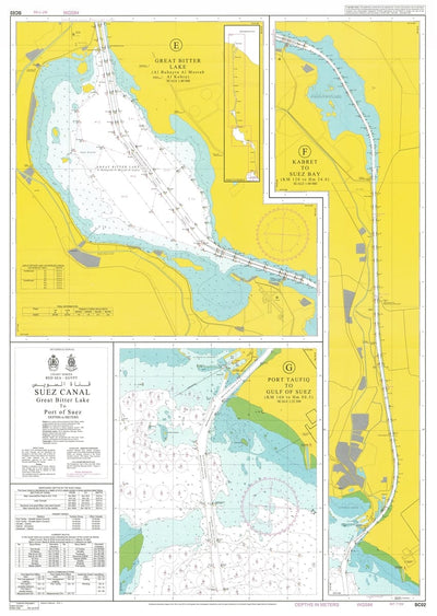 Egyptian Navy Hydrographic Department: Suez Canal Chart SC2, 2nd Edition, Dated 01st Sept 2024