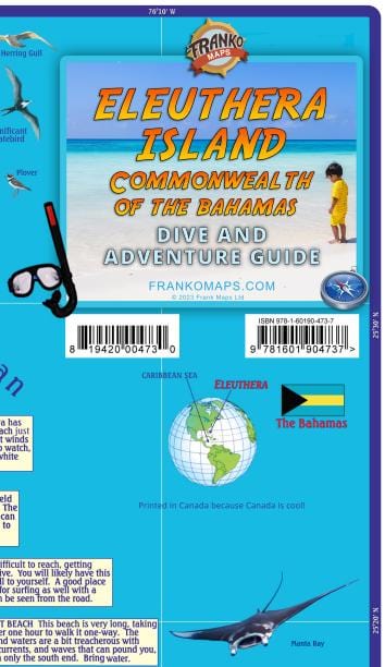Eleuthera Island, The Bahamas, Dive & Adventure Guide Map