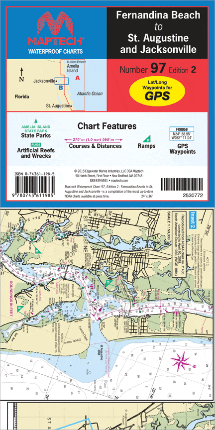Fernandina Beach to St. Augustine and Jacksonville Waterproof Chart, 2nd Edition
