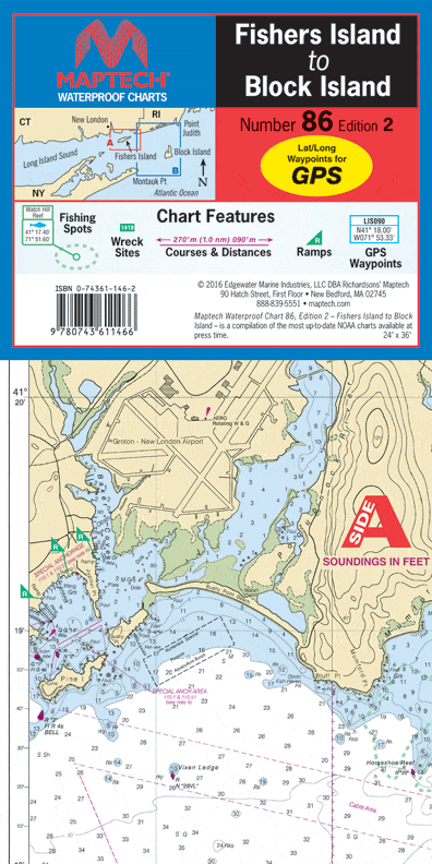 Fishers Island to Block Island Waterproof Chart, 2nd Edition