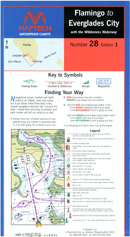 Flamingo to Everglades City Waterproof Chart, 1st Edition