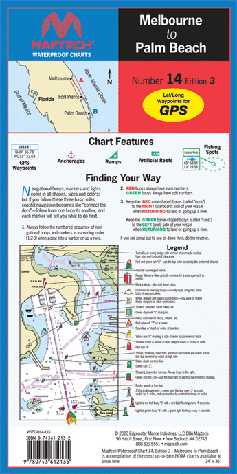 Florida: Melbourne to Palm Beach Waterproof Chart, 3rd Edition