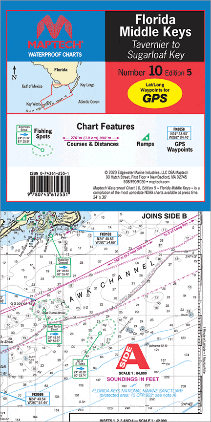 Florida: Middle Keys - Tavernier to Sugarloaf Key Waterproof Chart, 5th Edition
