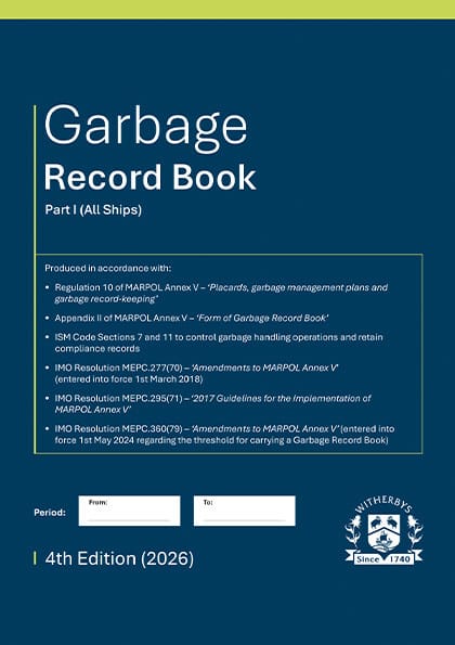 Garbage Record Logbook - Part I (All Ships), 4th Edition 2026