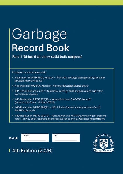 Garbage Record Logbook - Part II (Ships that Carry Solid Bulk Cargoes), 4th Edition 2026