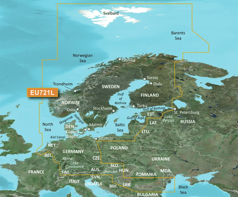 Garmin Bluechart G3 microSD™/SD™ card (VEU721L): Northern Europe Charts