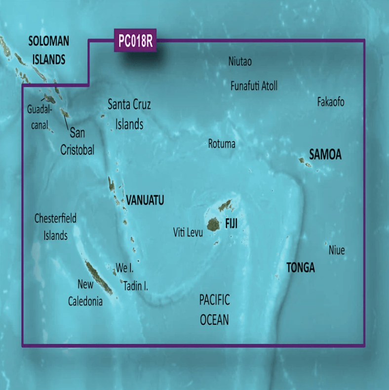 Garmin Bluechart G3 microSD™/SD™ card (VPC018R): New Caledonia to Fiji Coastal Charts