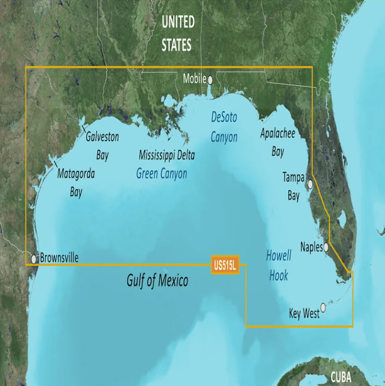 Garmin Bluechart G3 microSD™/SD™ card (VUS515L): U.S., Brownsville, TX to Key Largo, FL Coastal Charts