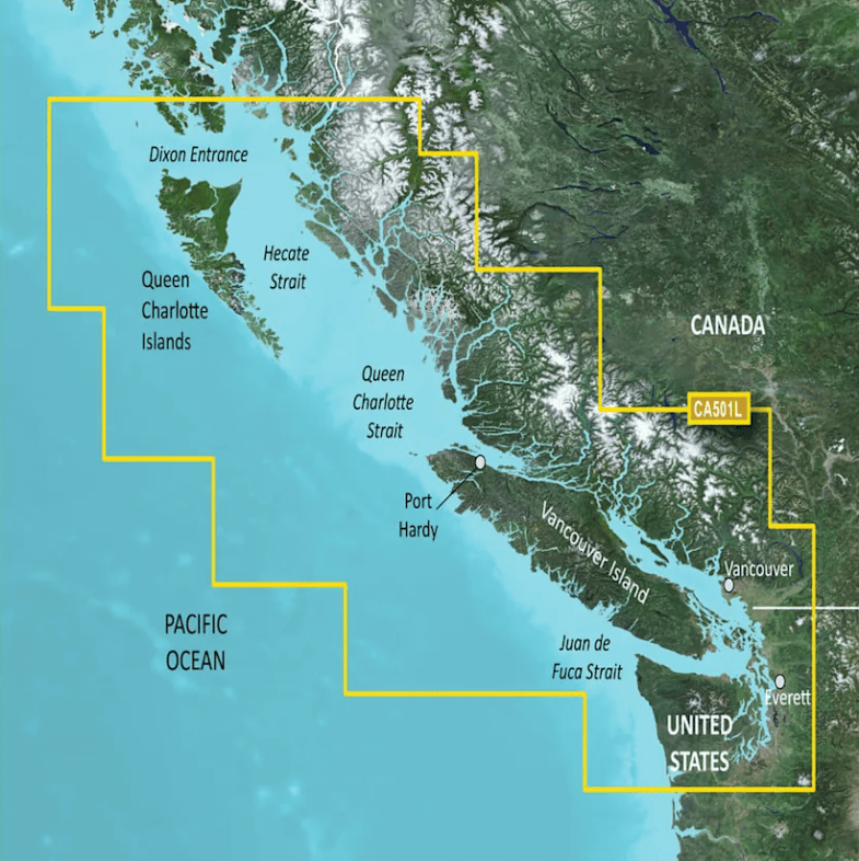 Garmin Bluechart G3 Vision microSD™/SD™ card (VCA501L): Canada, Puget Sound to Dixon Entrance Charts