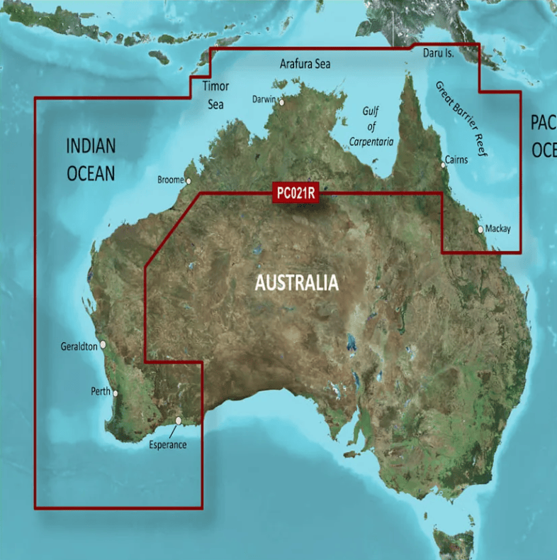 Garmin Bluechart G3 Vision microSD™/SD™ card (VPC021R): Australia, Mackay to Esperance Coastal Charts