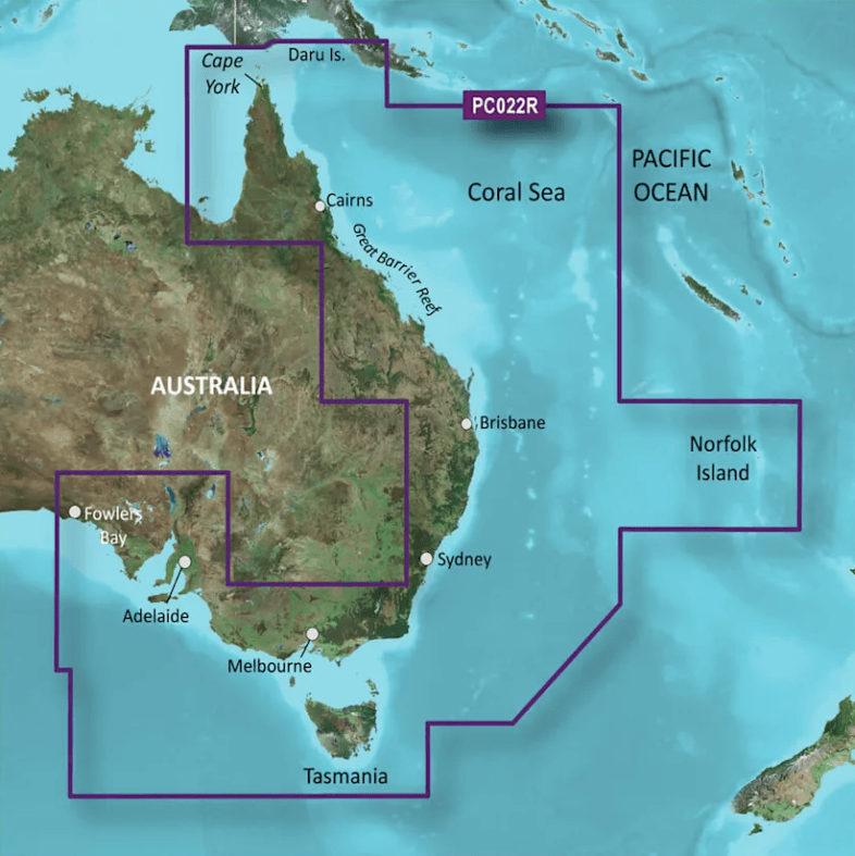 Garmin Bluechart G3 Vision microSD™/SD™ card (VPC022R): Australia, East Coast Charts