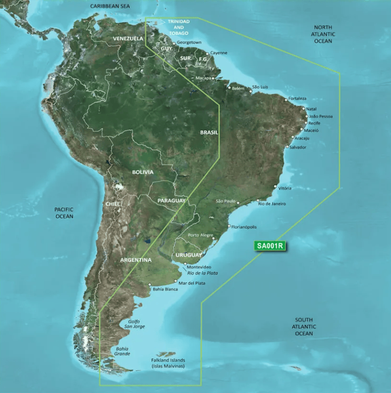 Garmin Bluechart G3 Vision microSD™/SD™ card (VSA001R): South America East Coast