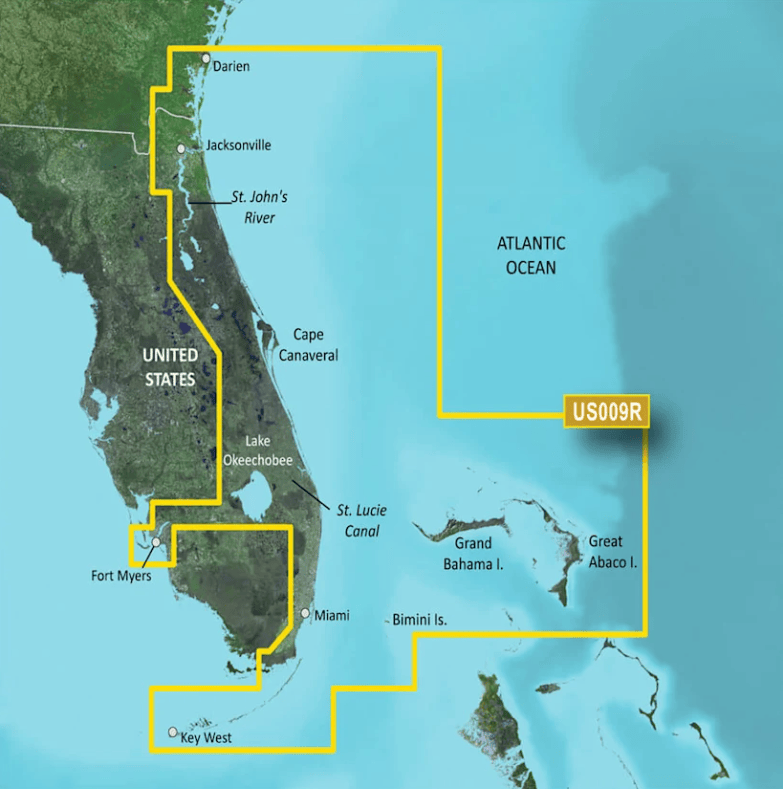 Garmin Bluechart G3 Vision microSD™/SD™ card: VUS009R-Jacksonville to Key West, FL Coastal Charts