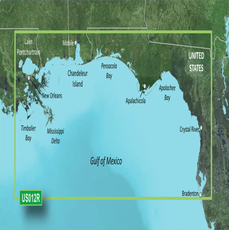 Garmin Bluechart G3 Vision microSD™/SD™ card: VUS012R-Tampa, FL to New Orleans, LA Coastal Charts