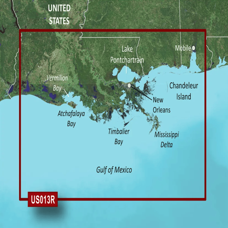 Garmin Bluechart G3 Vision microSD™/SD™ card: VUS013R-Mobile to Lake Charles, LA Coastal Charts