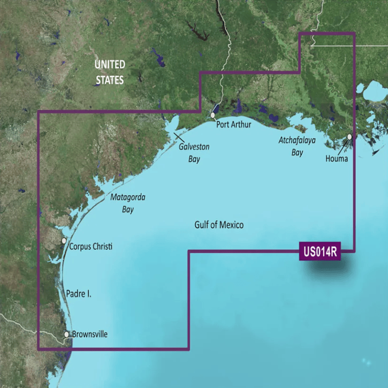 Garmin Bluechart G3 Vision microSD™/SD™ card: VUS014R-Morgan City, LA to Brownsville, TX Coastal Charts