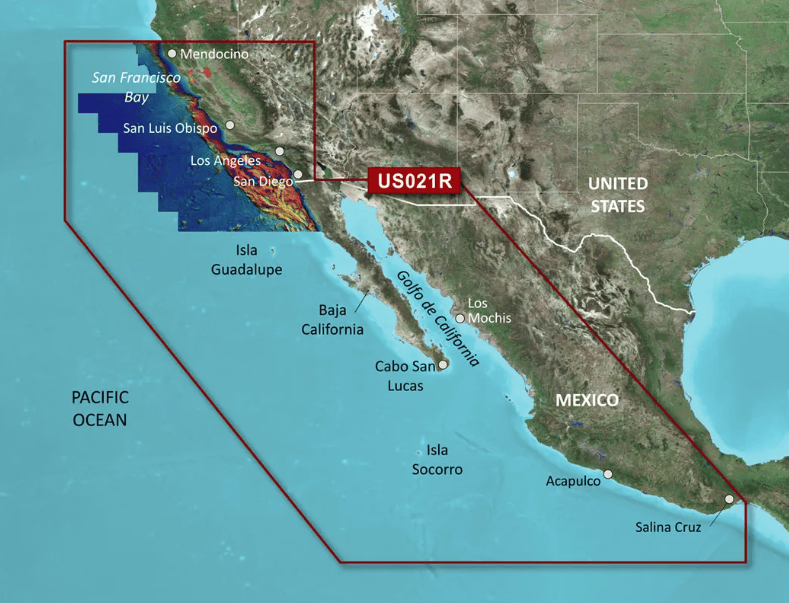 Garmin Bluechart G3 Vision microSD™/SD™ card: VUS021R-California-Mexico