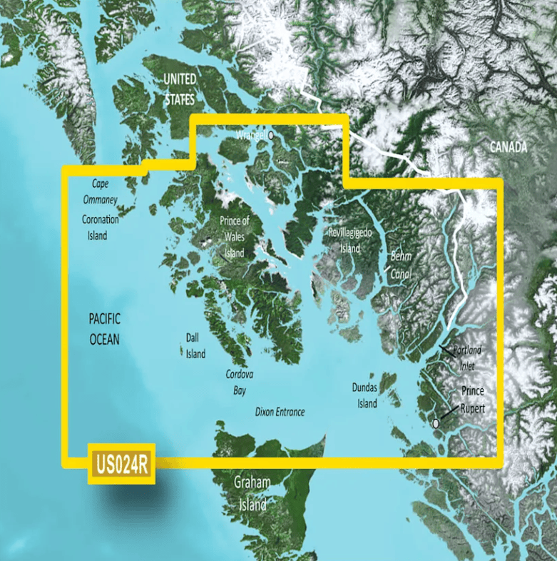 Garmin Bluechart G3 Vision microSD™/SD™ card (VUS024R): U.S., Alaska, Wrangell to Dixon Entrance Coastal Charts
