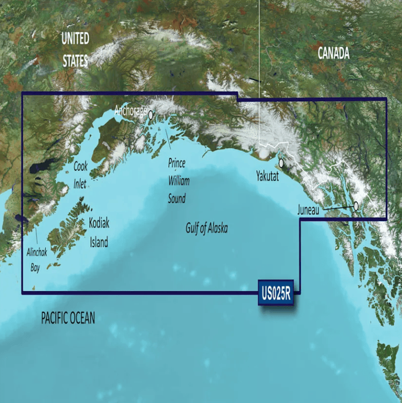 Garmin Bluechart G3 Vision microSD™/SD™ card (VUS025R): U.S., Alaska, Anchorage to Juneau Coastal Charts
