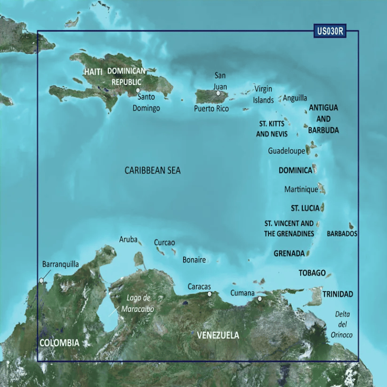 Garmin Bluechart G3 Vision microSD™/SD™ card: VUS030R-Southeast Caribbean