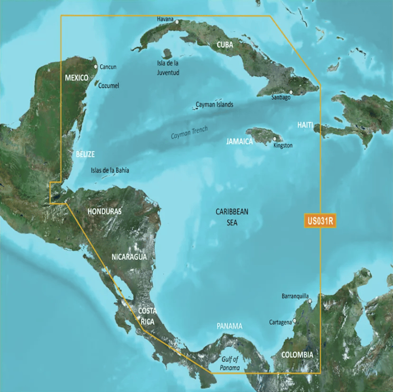 Garmin Bluechart G3 Vision microSD™/SD™ card: VUS031R-Southwest Caribbean