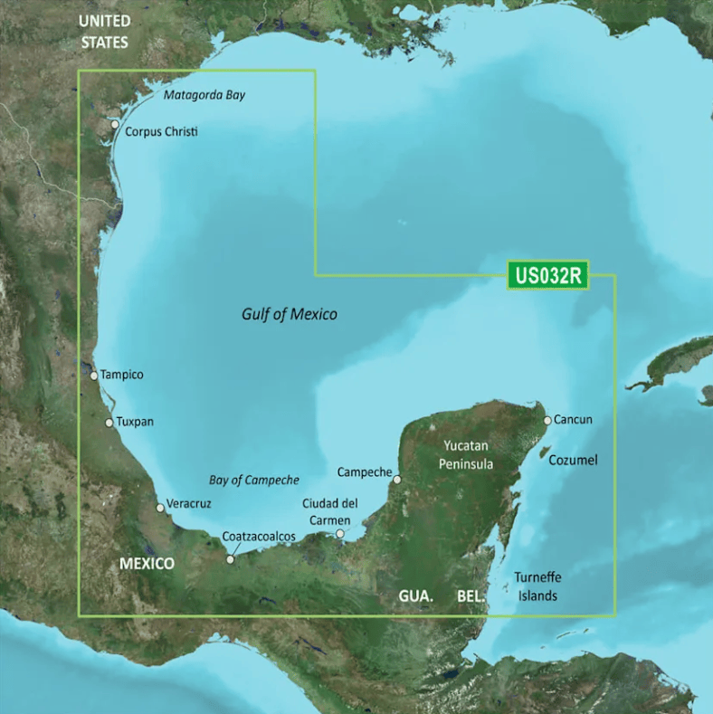 Garmin Bluechart G3 Vision microSD™/SD™ card: VUS032R-Southern Gulf of Mexico