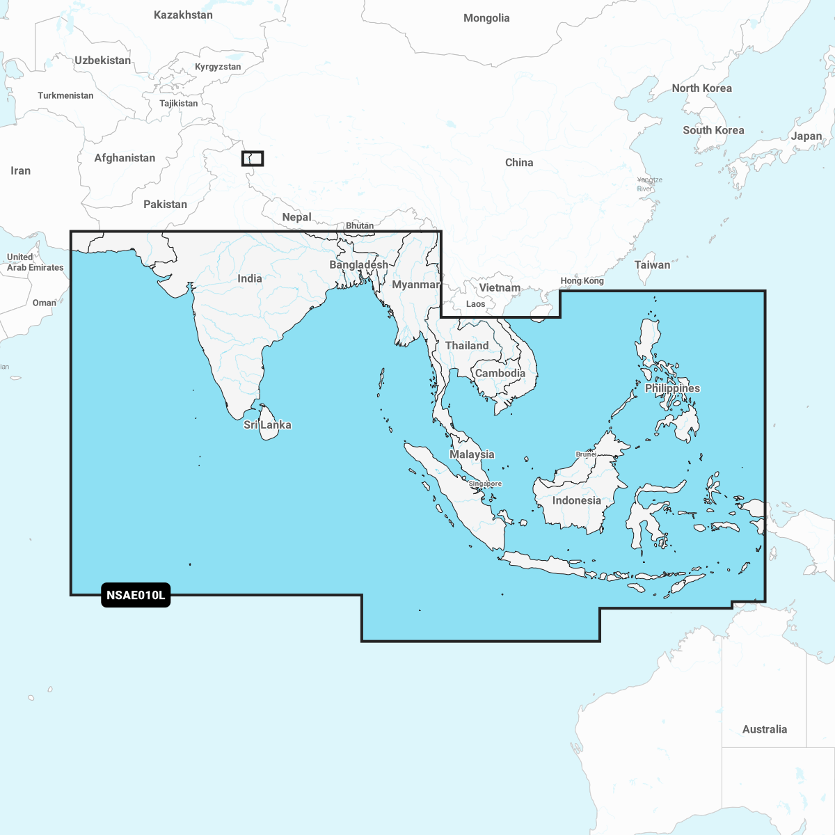 GARMIN NAVIONICS+ CHART AE010L: Indian Ocean & South China Sea