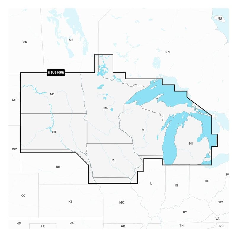 GARMIN NAVIONICS+ CHART US005R: U.S. NORTH - LAKES, RIVERS AND COASTAL MARINE CHARTS