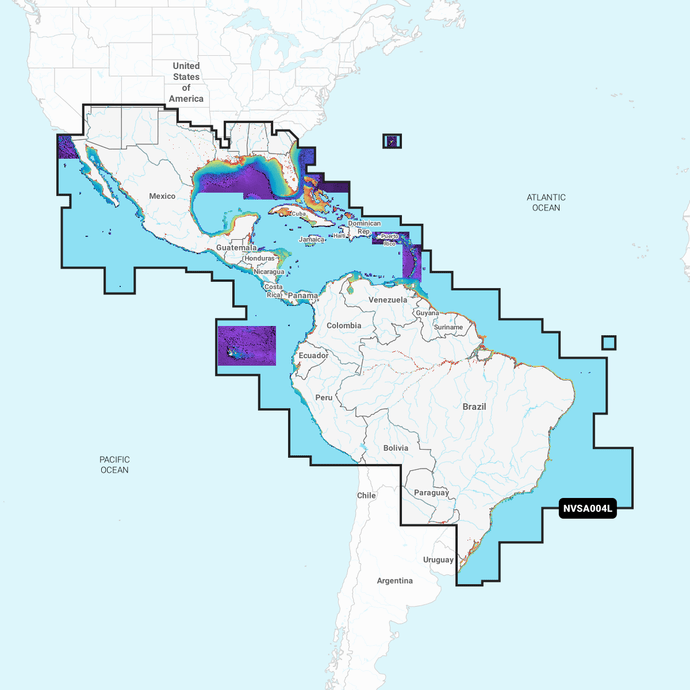 Garmin Navionics Vision+ Chart SA004L: Mexico, Caribbean to Brazil