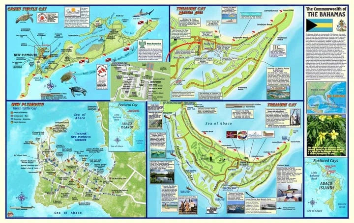 Great Abaco Island, The Bahamas, Adventure Guide Map