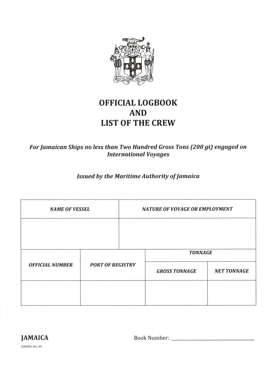 Jamaican Registry Official Logbook And Crew List