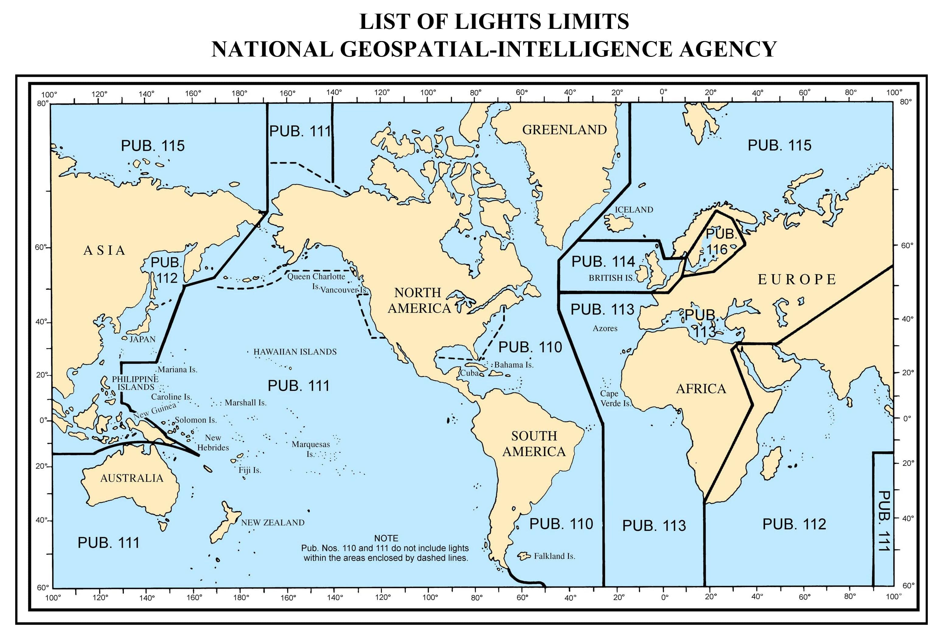 List of Lights Pub. 110 - Greenland, the East Coasts of North and South America, 2025 Edition
