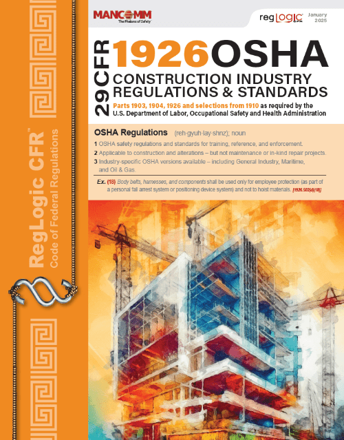 Mancomm 29 CFR Part 1926 OSHA Construction Standards & Regulations (f1), January 2025